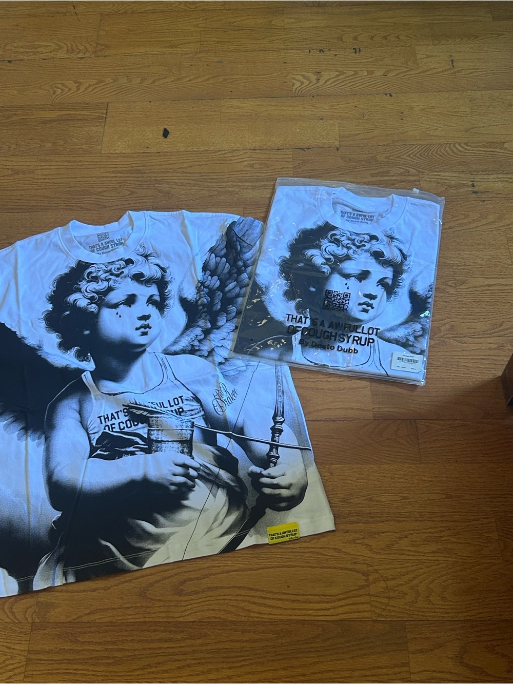 A awful lot of cough syrup angel shirt- White